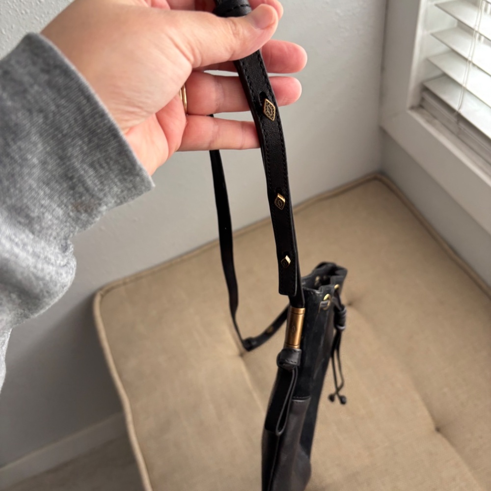 ba&sh Sparrow Suede Leather Python Shoulder Bag C… - image 6